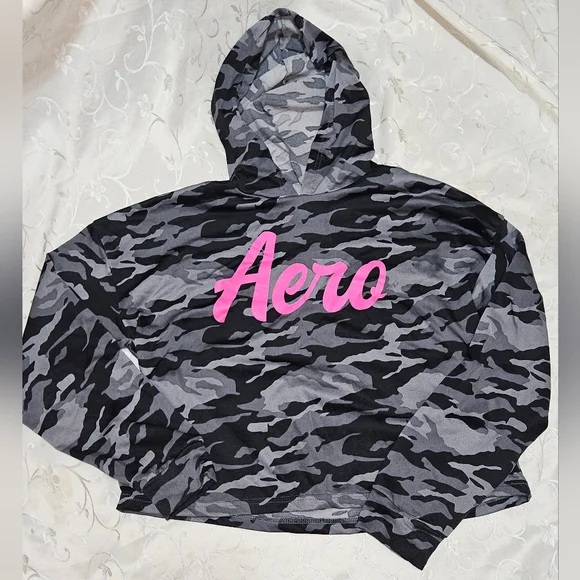 4/$20- Aero Camouflage Hoodie with Pink Logo - Picture 5 of 5